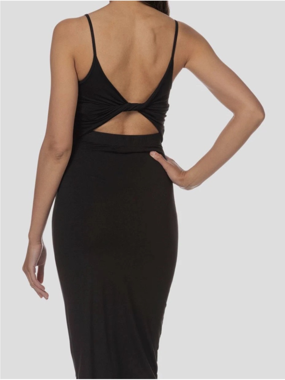 Enza Costa Women's Black Twist Back Jersey Dress Size S
